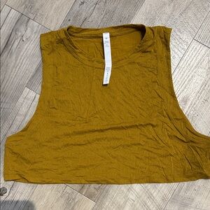 Lululemon Women's Cropped Tank Top - Mustard Yellow